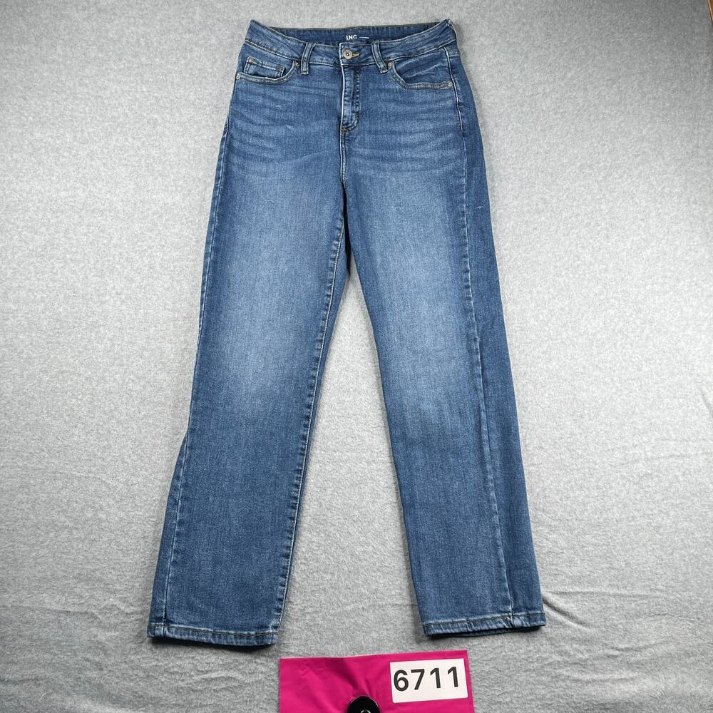 INC International Concepts Straight Denim Jeans Womens Casual Size 10 Blue *SEE